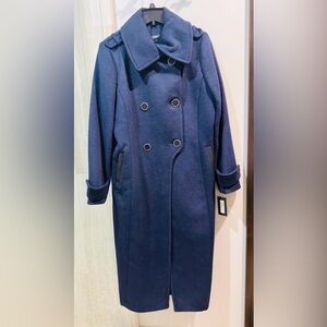 Navy Double-Breasted Coat
